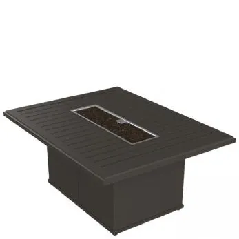 Tropitone Furniture 402367FPT-24 Banchetto 54″ x 42″ Rectangular Fire Pit, Built-In Ignitor with Timer
