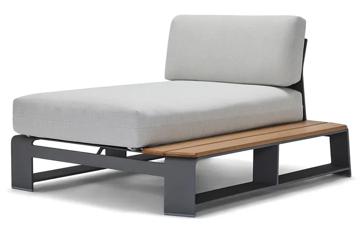Woodard 7B0473N Gather RHF Chaise Unit with NexTeak Accent Woodard 7B0473N Gather RHF Chaise Unit with NexTeak Accent