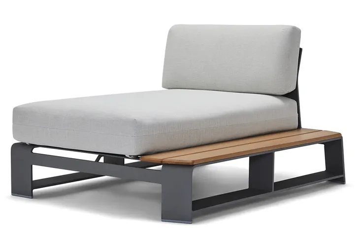 Woodard 7B0473N Gather RHF Chaise Unit with NexTeak Accent Woodard 7B0473N Gather RHF Chaise Unit with NexTeak Accent