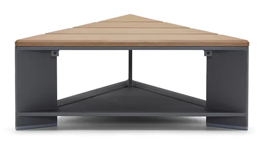 Woodard 7B0T39N Gather Triangle Coffee Table with NexTeak Top Woodard 7B0T39N Gather Triangle Coffee Table with NexTeak Top