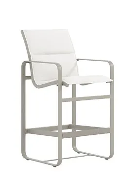 Tropitone Furniture 422429PS-28 Brasilia Padded Sling Bar Stool Stationary 28″