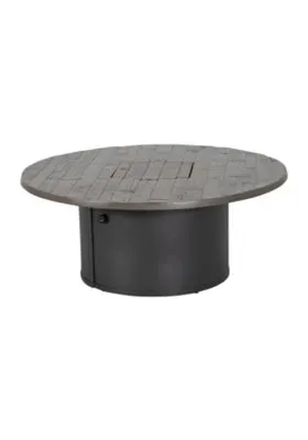 Tropitone Furniture 492042FPL-18 WoodPlank 42″ Round, 18″ Height, Match Lit Fire Pit