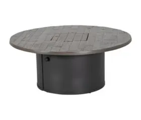 Tropitone Furniture 492042FPL-24 WoodPlank 42" Round, 24" Height, Match Lit Fire Pit Tropitone Furniture 492042FPL-24 WoodPlank 42" Round, 24" Height, Match Lit Fire Pit