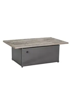 Tropitone Furniture 492053FPL-18 WoodPlank 50″ x 30″ Rectangular,18″ HT, Match Lit Fire Pit