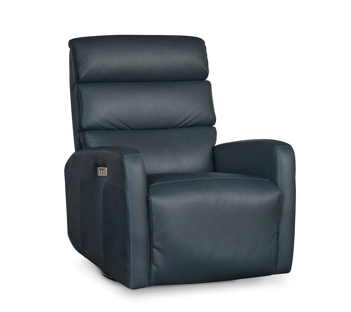 Bassett Furniture 1117-9L Hudson Leather Swivel Recliner