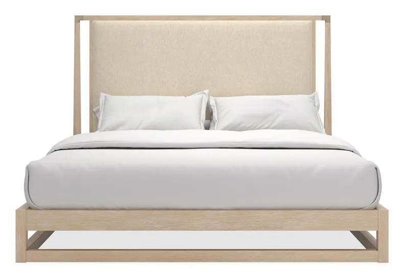 Caracole Furniture CLA-424-122 Pinstripe Uph King Bed Light Caracole Furniture CLA-424-122 Pinstripe Uph King Bed Light