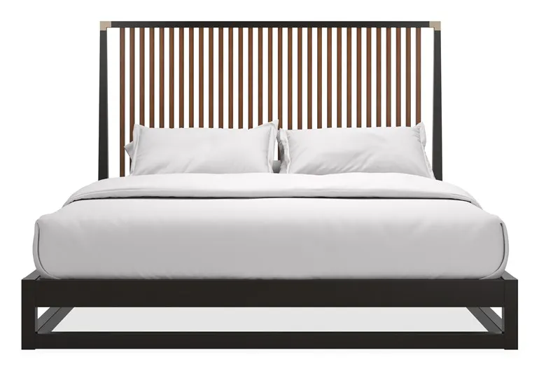Caracole Furniture CLA-424-127 Pinstripe Slatted King Bed Dark Caracole Furniture CLA-424-127 Pinstripe Slatted King Bed Dark