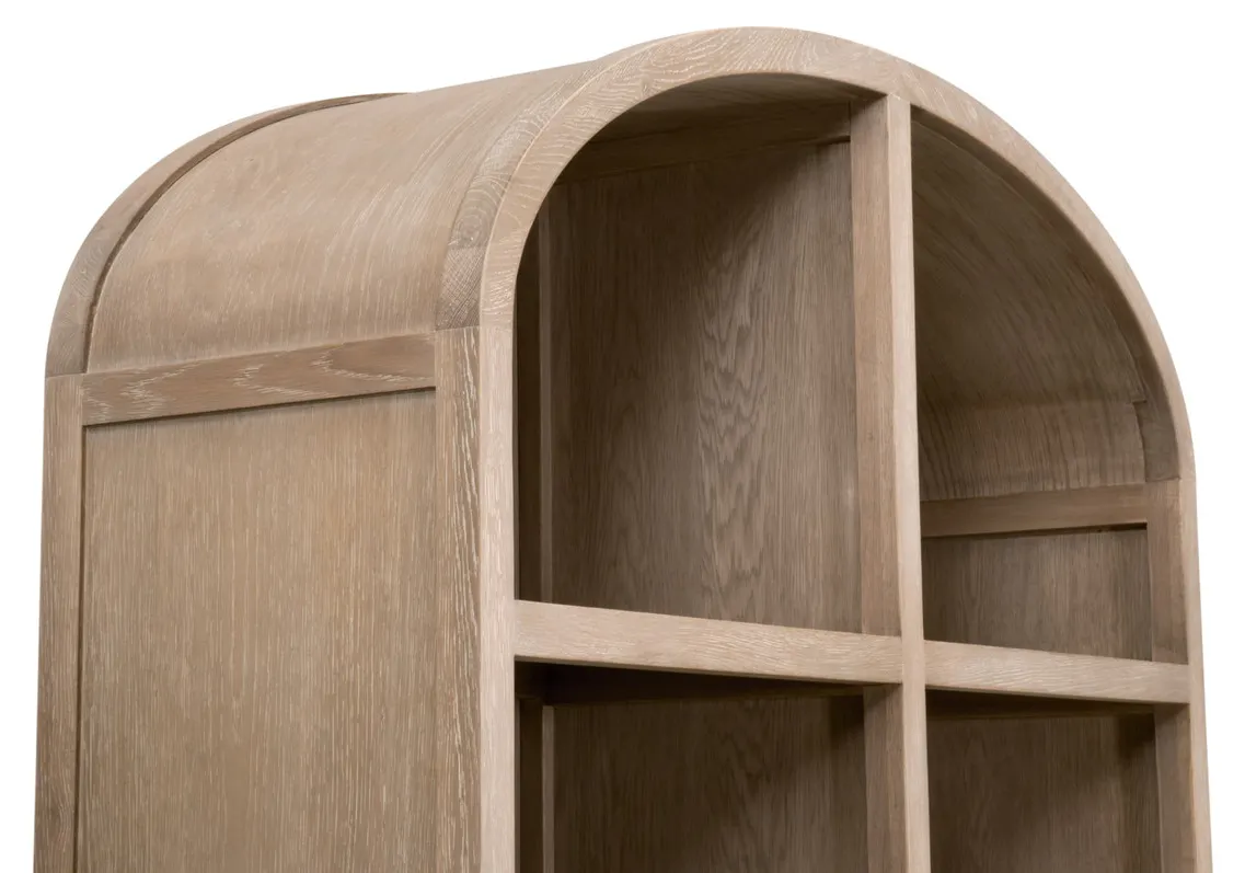 Essentials For Living 8093.SGRY-OAK/CN Cane Storage Bookcase Essentials For Living 8093.SGRY-OAK/CN Cane Storage Bookcase