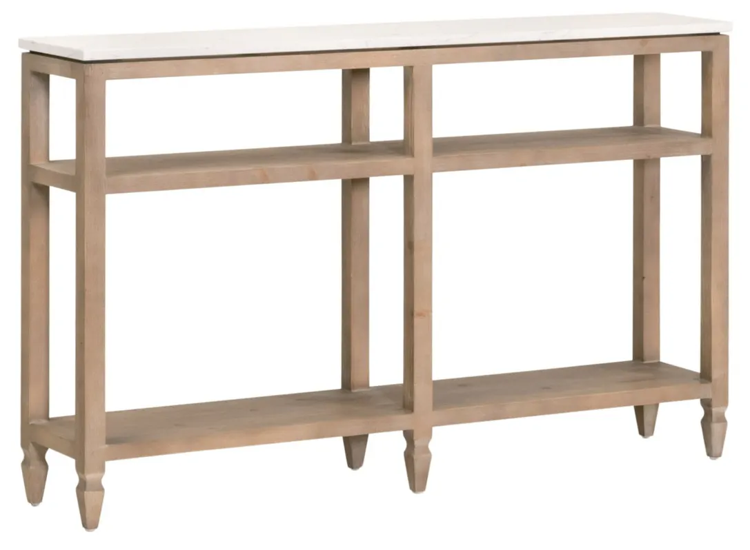 Essentials For Living 8016-N.SGRY-PNE/WHTQ Emerie Narrow Console Table Essentials For Living 8016-N.SGRY-PNE/WHTQ Emerie Narrow Console Table