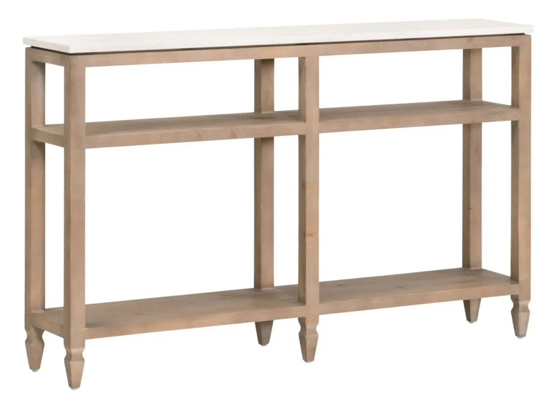 Essentials For Living 8016-N.SGRY-PNE/WHTQ Emerie Narrow Console Table Essentials For Living 8016-N.SGRY-PNE/WHTQ Emerie Narrow Console Table