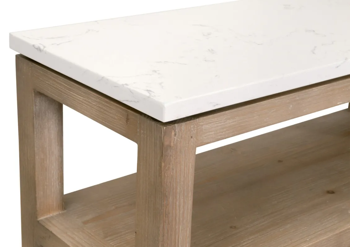 Essentials For Living 8016-N.SGRY-PNE/WHTQ Emerie Narrow Console Table Essentials For Living 8016-N.SGRY-PNE/WHTQ Emerie Narrow Console Table