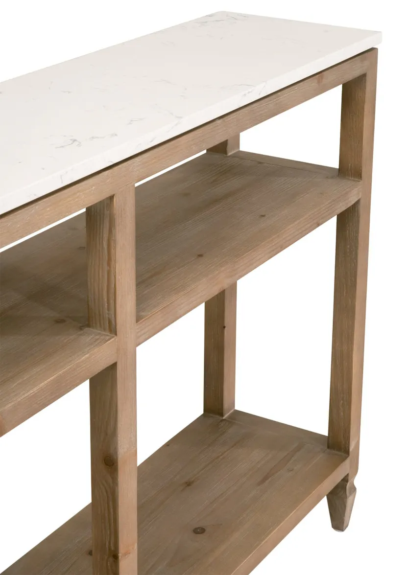 Essentials For Living 8016-N.SGRY-PNE/WHTQ Emerie Narrow Console Table Essentials For Living 8016-N.SGRY-PNE/WHTQ Emerie Narrow Console Table