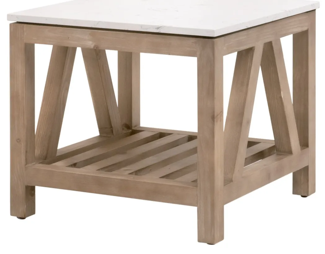 Essentials For Living 8020.SGRY-PNE/WHTQ Spruce End Table Essentials For Living 8020.SGRY-PNE/WHTQ Spruce End Table