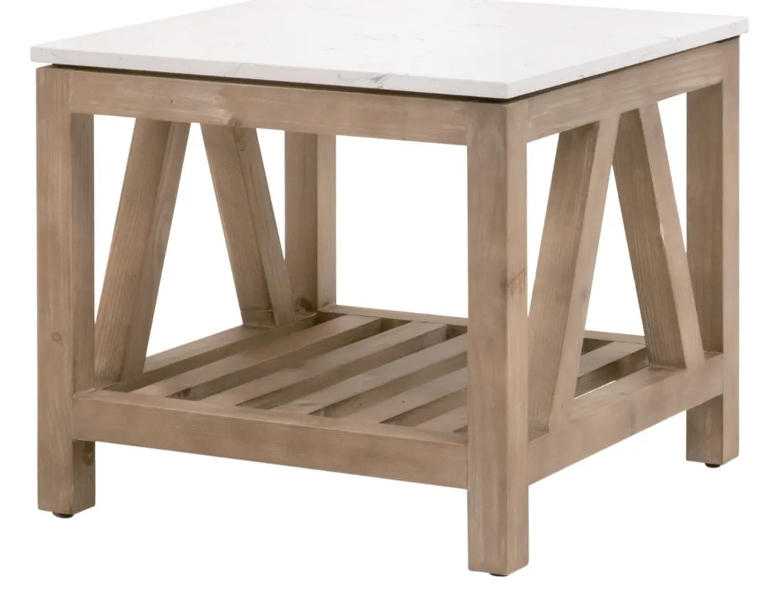 Essentials For Living 8020.SGRY-PNE/WHTQ Spruce End Table Essentials For Living 8020.SGRY-PNE/WHTQ Spruce End Table