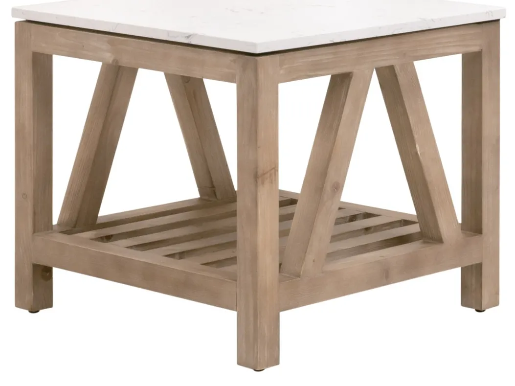 Essentials For Living 8020.SGRY-PNE/WHTQ Spruce End Table Essentials For Living 8020.SGRY-PNE/WHTQ Spruce End Table