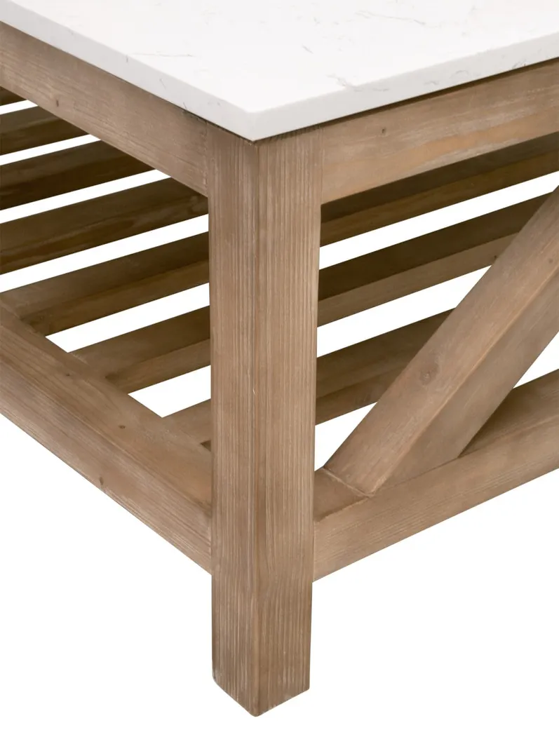 Essentials For Living 8019SQ.SGRY-PNE/WHTQ Spruce Square Coffee Table Essentials For Living 8019SQ.SGRY-PNE/WHTQ Spruce Square Coffee Table