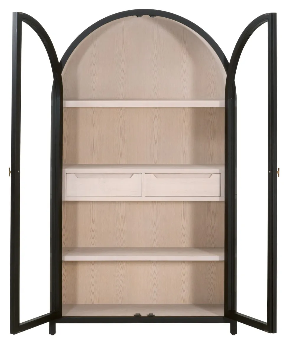 Essentials For Living 8110.BLK-BIR/NO Toulouse Display Cabinet Essentials For Living 8110.BLK-BIR/NO Toulouse Display Cabinet