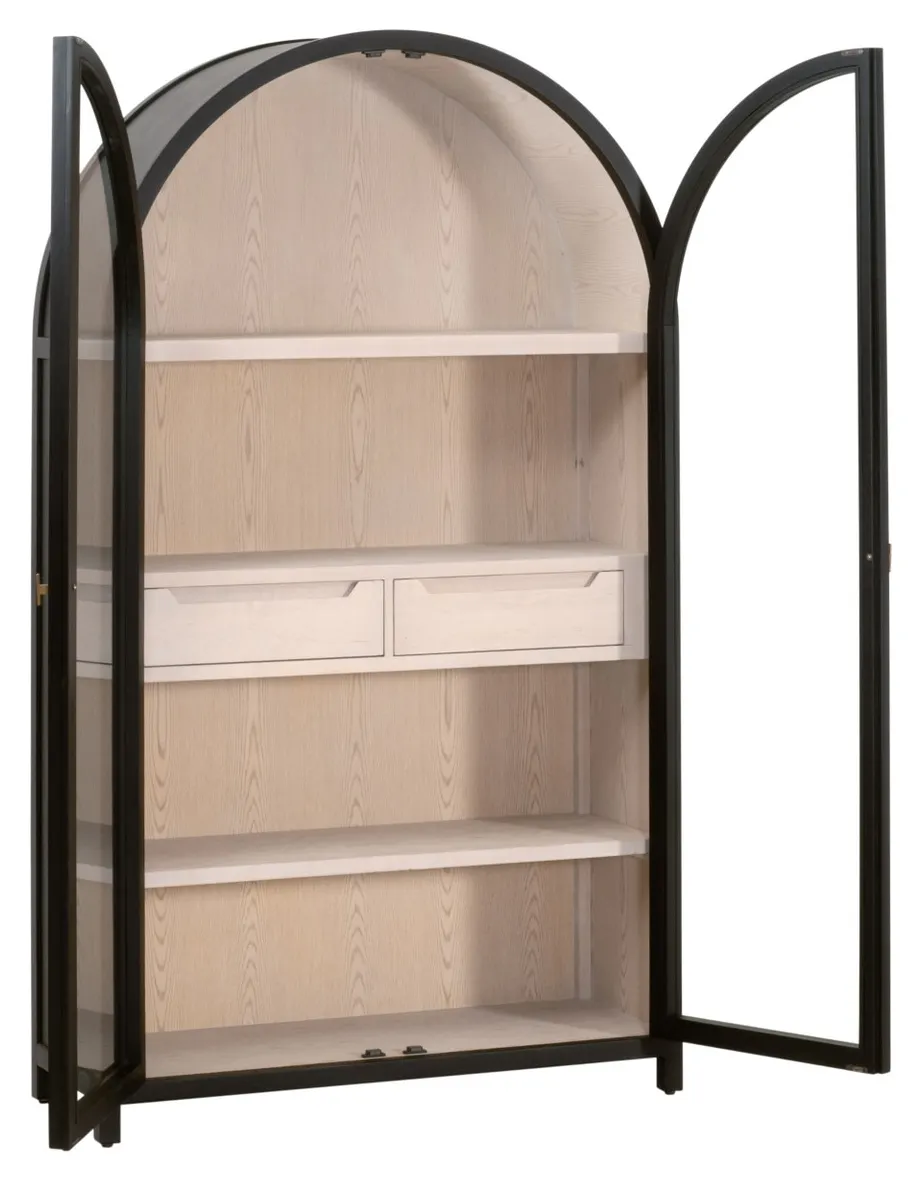 Essentials For Living 8110.BLK-BIR/NO Toulouse Display Cabinet Essentials For Living 8110.BLK-BIR/NO Toulouse Display Cabinet