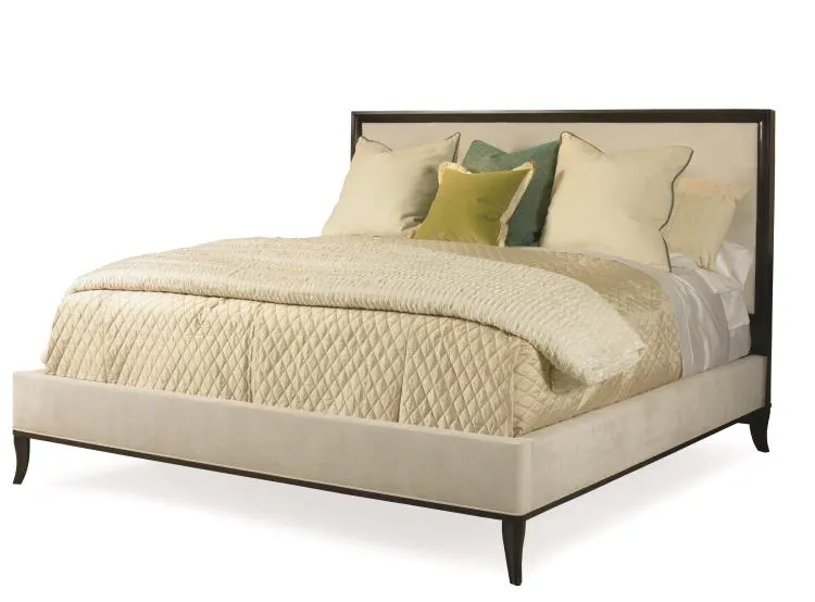 Century Furniture 339-137P Tribeca Uph Low Hb Plain Bed Cal King