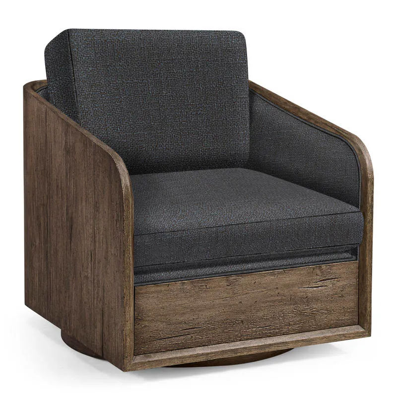 Jonathan Charles 491280-TDA-U3 Stone Ridge Fabric Swivel Occasional Chair Dark