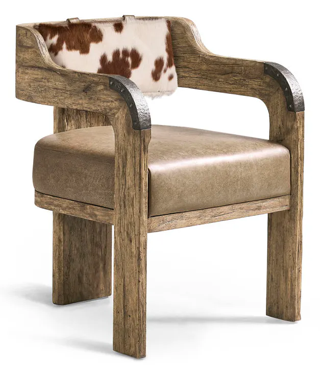 Jonathan Charles 491271-TLA-AC-U2 Stone Ridge Leather & Hide Arm Chair Light Jonathan Charles 491271-TLA-AC-U2 Stone Ridge Leather & Hide Arm Chair Light