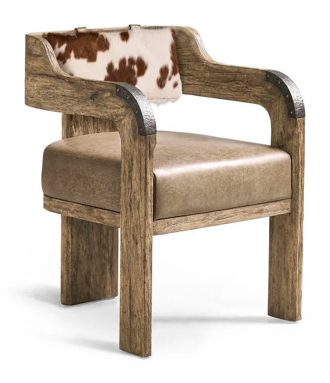 Jonathan Charles 491271-TLA-AC-U2 Stone Ridge Leather & Hide Arm Chair Light Jonathan Charles 491271-TLA-AC-U2 Stone Ridge Leather & Hide Arm Chair Light