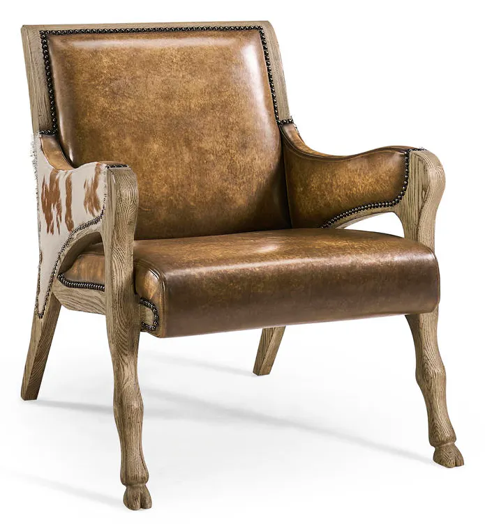 Jonathan Charles 491257-FDO-U2 Echo Canyon Leather & Hide Occasional Chair Jonathan Charles 491257-FDO-U2 Echo Canyon Leather & Hide Occasional Chair