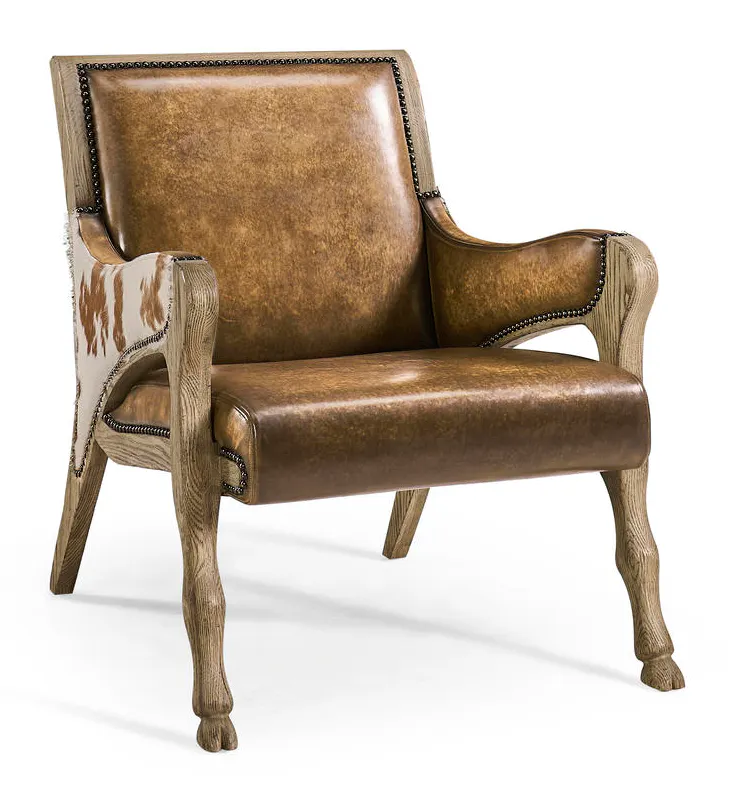 Jonathan Charles 491257-FDO-U2 Echo Canyon Leather & Hide Occasional Chair Jonathan Charles 491257-FDO-U2 Echo Canyon Leather & Hide Occasional Chair