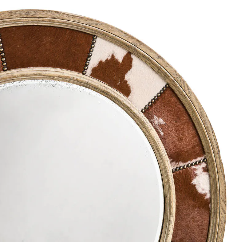 Jonathan Charles 491264-TGO Sagehill Round Hide Mirror Jonathan Charles 491264-TGO Sagehill Round Hide Mirror