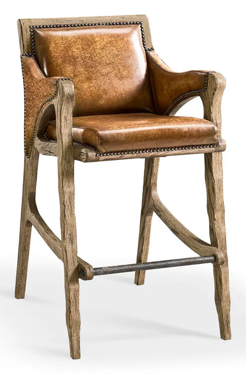 Jonathan Charles 491256-FDO-BS-U1 Echo Canyon Leather Bar Stool Jonathan Charles 491256-FDO-BS-U1 Echo Canyon Leather Bar Stool