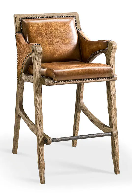 Jonathan Charles 491256-FDO-BS-U1 Echo Canyon Leather Bar Stool Jonathan Charles 491256-FDO-BS-U1 Echo Canyon Leather Bar Stool