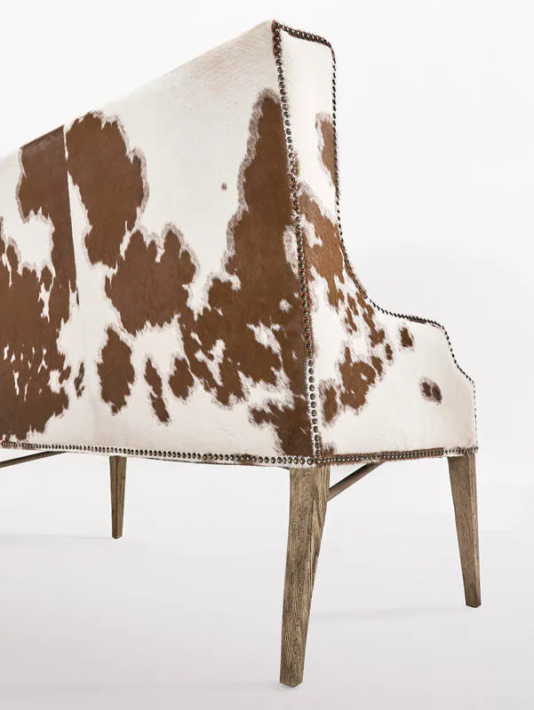 Jonathan Charles 491262-TGO-U2 Sagehill Leather & Hide Loveseat Bench Jonathan Charles 491262-TGO-U2 Sagehill Leather & Hide Loveseat Bench