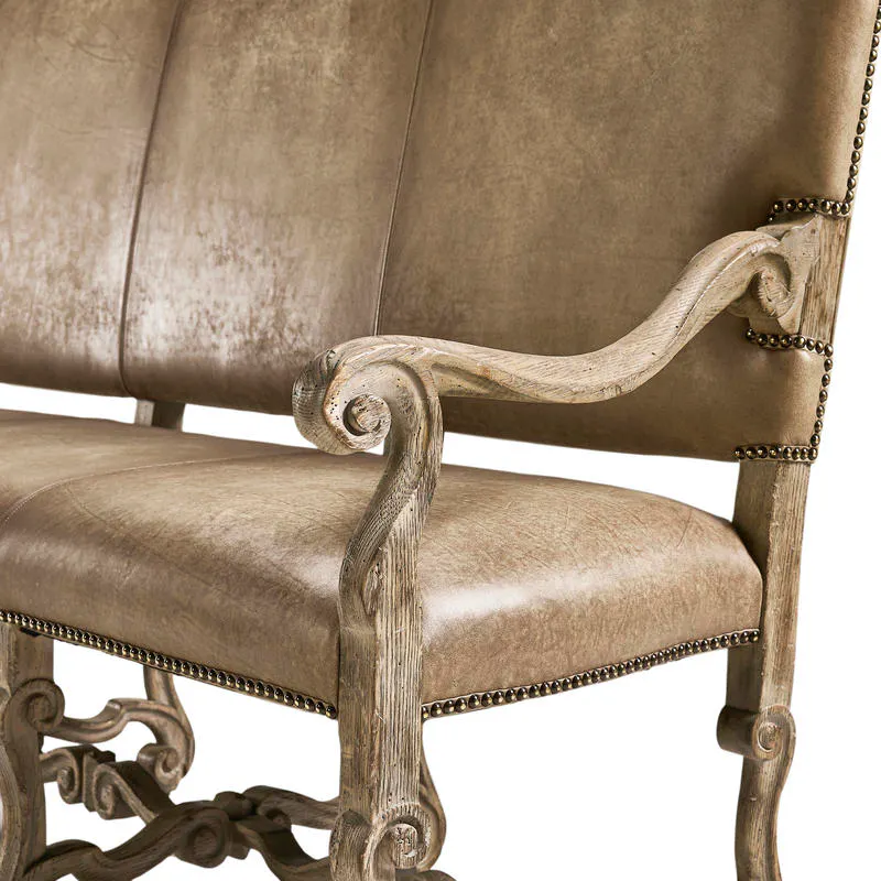 Jonathan Charles 491235-TGO-U1 Sagehill Leather Banquette Bench Jonathan Charles 491235-TGO-U1 Sagehill Leather Banquette Bench