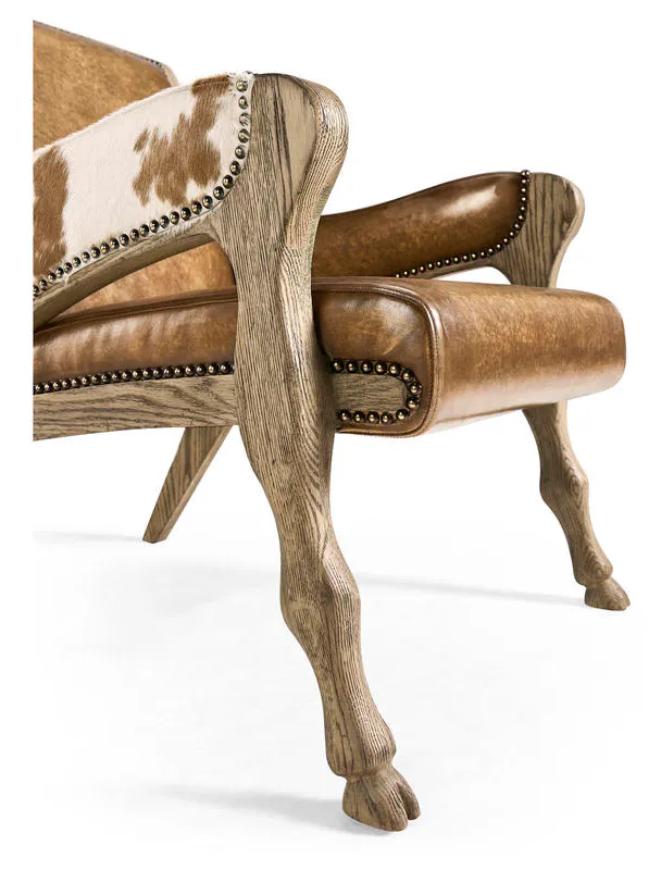 Jonathan Charles 491257-FDO-U2 Echo Canyon Leather & Hide Occasional Chair Jonathan Charles 491257-FDO-U2 Echo Canyon Leather & Hide Occasional Chair