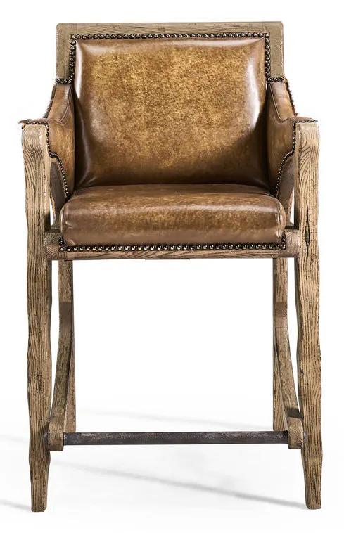 Jonathan Charles 491256-FDO-CS-U2 Echo Canyon Leather & Hide Counter Stool Jonathan Charles 491256-FDO-CS-U2 Echo Canyon Leather & Hide Counter Stool