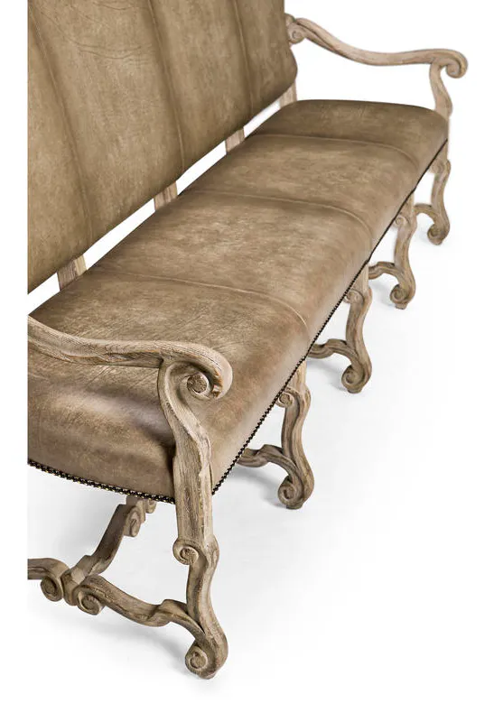 Jonathan Charles 491235-TGO-U1 Sagehill Leather Banquette Bench Jonathan Charles 491235-TGO-U1 Sagehill Leather Banquette Bench