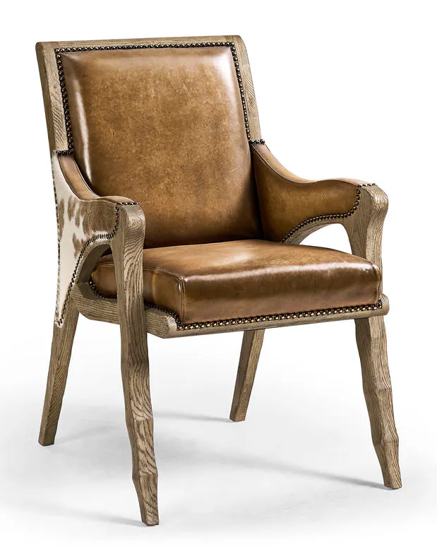 Jonathan Charles 491238-FDO-AC-U2 Echo Canyon Leather & Hide Arm Chair Jonathan Charles 491238-FDO-AC-U2 Echo Canyon Leather & Hide Arm Chair