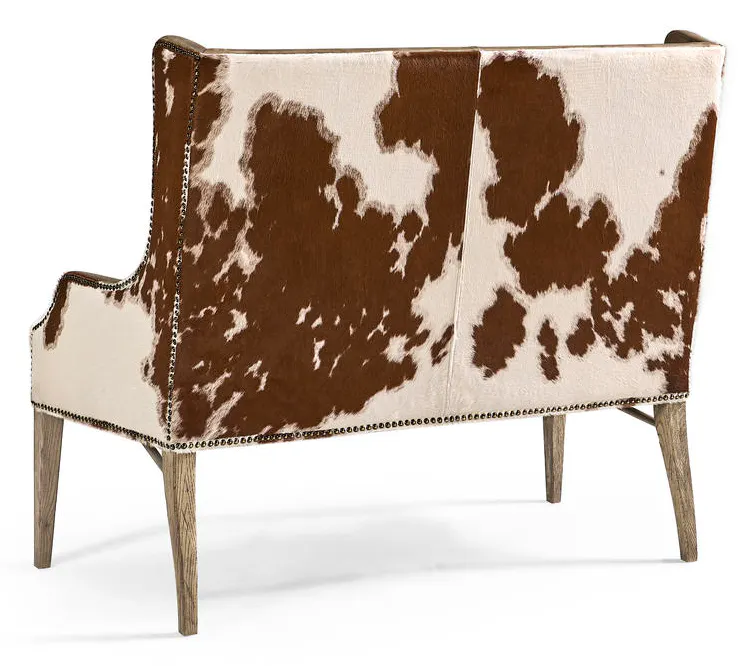 Jonathan Charles 491262-TGO-U2 Sagehill Leather & Hide Loveseat Bench Jonathan Charles 491262-TGO-U2 Sagehill Leather & Hide Loveseat Bench