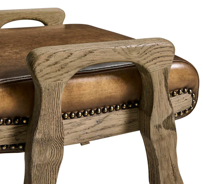 Jonathan Charles 491259-FDO-U1 Echo Canyon Leather Footstool Jonathan Charles 491259-FDO-U1 Echo Canyon Leather Footstool
