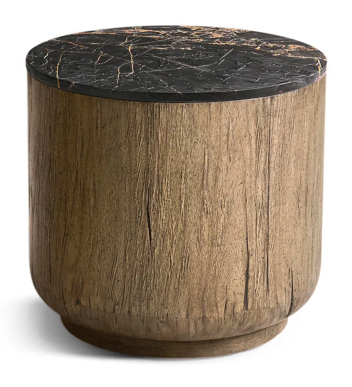 Jonathan Charles 491278-TLA Stone Ridge Marble Round Side Table Light Jonathan Charles 491278-TLA Stone Ridge Marble Round Side Table Light