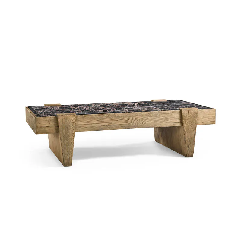 Jonathan Charles 491263-FDO Echo Canyon Marble Rectangular Cocktail Table