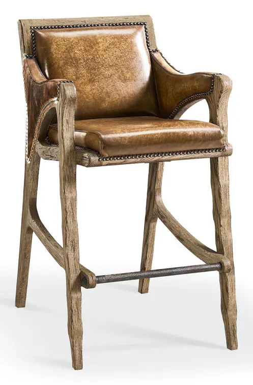 Jonathan Charles 491256-FDO-BS-U2 Echo Canyon Leather & Hide Bar Stool Jonathan Charles 491256-FDO-BS-U2 Echo Canyon Leather & Hide Bar Stool
