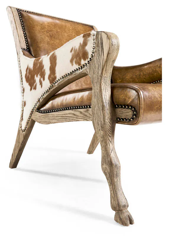Jonathan Charles 491257-FDO-U2 Echo Canyon Leather & Hide Occasional Chair Jonathan Charles 491257-FDO-U2 Echo Canyon Leather & Hide Occasional Chair