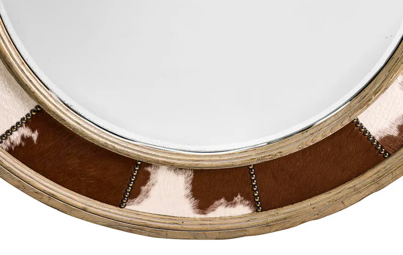 Jonathan Charles 491264-TGO Sagehill Round Hide Mirror Jonathan Charles 491264-TGO Sagehill Round Hide Mirror