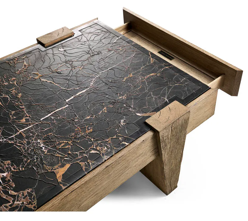 Jonathan Charles 491263-FDO Echo Canyon Marble Rectangular Cocktail Table Jonathan Charles 491263-FDO Echo Canyon Marble Rectangular Cocktail Table