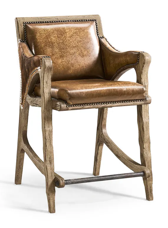 Jonathan Charles 491256-FDO-CS-U2 Echo Canyon Leather & Hide Counter Stool Jonathan Charles 491256-FDO-CS-U2 Echo Canyon Leather & Hide Counter Stool