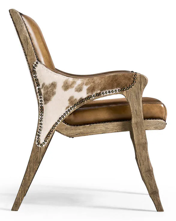 Jonathan Charles 491238-FDO-AC-U2 Echo Canyon Leather & Hide Arm Chair Jonathan Charles 491238-FDO-AC-U2 Echo Canyon Leather & Hide Arm Chair