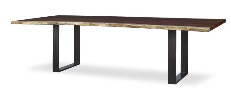 Century Furniture CR9-1-120-G-971 120 Inch Guan.Slab Dining Table Oiled Bronze Strap