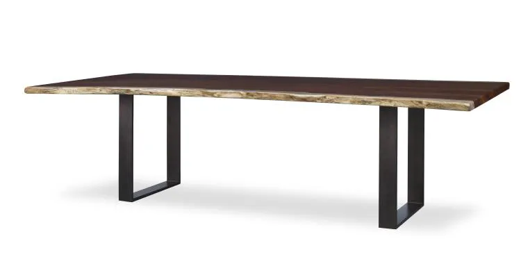 Century Furniture CR9-1-120-G-971 120 Inch Guan.Slab Dining Table Oiled Bronze Strap