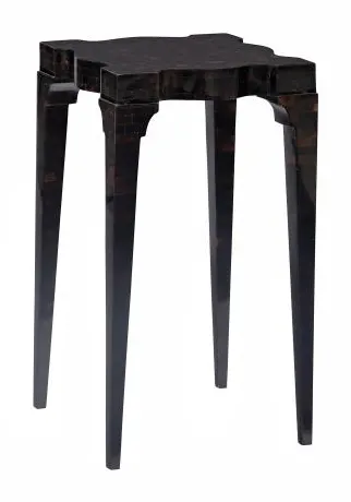 Hickory Chair HCP6485-STK Marie Spot Table Brown Pen Shell Hickory Chair HCP6485-STK Marie Spot Table Brown Pen Shell